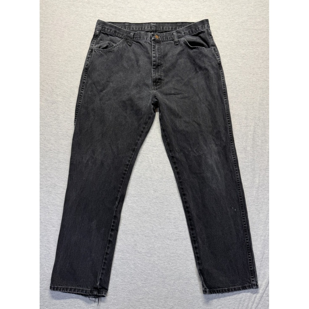 Rustler Jeans Mens 40x32 (Fits 38x30) Black Denim Cotton Dark Wash Straight Leg